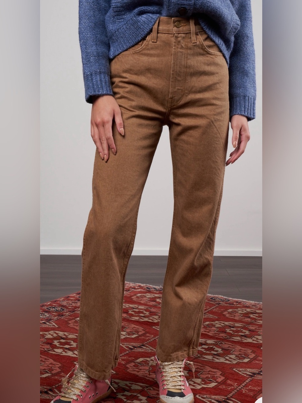 B SIDES Plein Straight Leg Jean Klydes Yarn Dye Tan Size 28